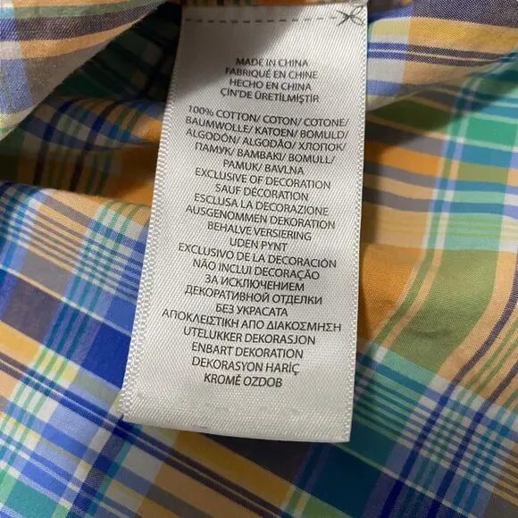 Ralph Lauren Button Front Pocket Plaid Shirt 100% Cotton Orange Mens Size XXL - Picture 6 of 10